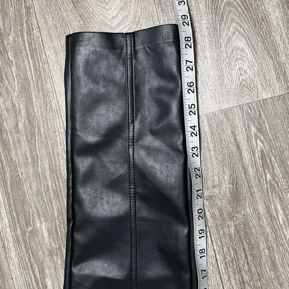 Aritzia Wilfred Black Rebel Pant Vegan Leather Straight Leg Pants Size 6‎ 224​